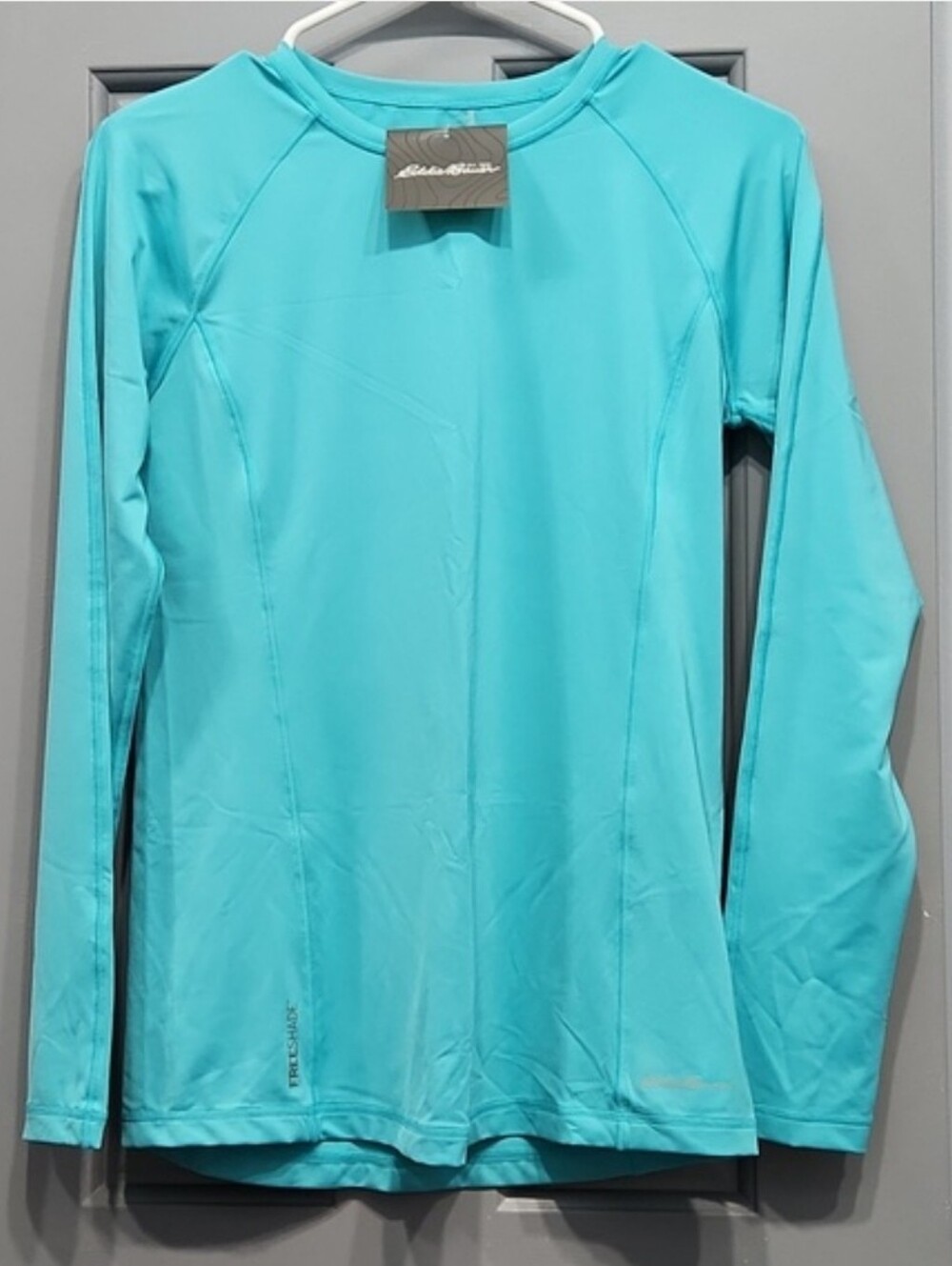 NWUT Eddie Bauer Amphib Sun Capri Blue Rash Guard XS